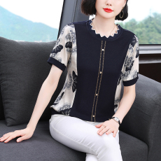 批发妈妈<b class='q'>夏</b>装新款小衫洋气时尚上衣中老年人T恤40岁50<b class='q'>夏</b>季短袖上衣潮
