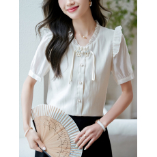 批发国风汉元素盘扣温柔莱赛尔<b class='q'>雪纺衫</b>2026年<b class='q'>夏季</b>新款女装新中式上衣