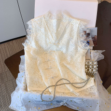 批发新中式国风蕾丝马甲<b class='q'>女装</b>2026年春夏新款高级感唐装小衫打底上衣潮