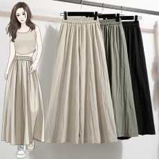 批发实拍山本裙裤女春<b class='q'>秋</b>夏季2026大码高腰a字半身长裙褶皱伞裙阔腿裤