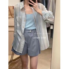 批发春夏季时尚薄款休闲宽松竖条纹女防晒衣衬衣设计感百搭休闲衬衫