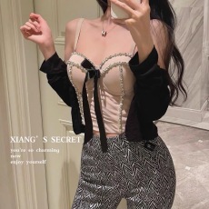 批发香香的秘密 重工 水钻蝴蝶结性感钢圈<b class='q'>塑</b><b class='q'>身</b>文胸<b class='q'>背心</b>吊带辣妹