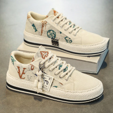 批发休闲鞋便捷一脚蹬懒人鞋男鞋旋钮纽扣渔夫鞋拼色休闲2024年豆豆鞋