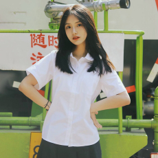 批发创峰酷丝棉基础款日系jk制服校服套装中学生白衬衫女学生短袖高中