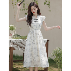 批发新中式女装夏季2026改良旗袍裙汉元素盘扣中国风禅意飞飞袖<b class='q'>连衣裙</b>