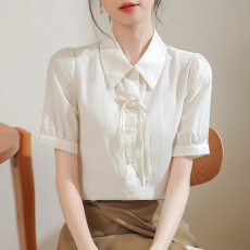 批发实拍2026夏季新款新中式国风泡泡袖衬衫女<b class='q'>设计</b>感百搭简约上衣