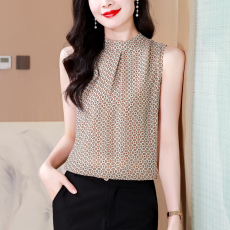 批发<b class='q'>雪纺</b>衫女2026夏季新款大码时尚百搭显瘦印花上衣无袖<b class='q'>背心</b>洋气小衫