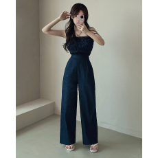 批发尺寸已更新 <b class='q'>韩国</b>chic 露肩小众吊带阔腿连衣裤