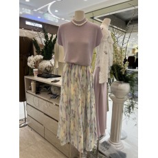 批发十三行春夏新款彩色水墨晕染褶皱高腰<b class='q'>半身裙</b>显瘦中长款裙子