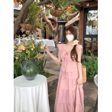 批发实拍实价 度假风初恋小飞袖上衣甜美半身裙套装