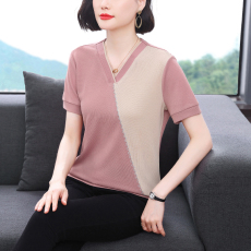 批发妈妈装<b class='q'>夏</b>季短袖T恤洋气冰丝小衫40岁50中老年女<b class='q'>夏</b>装2026新款上衣