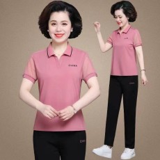 批发官图 母亲节衣服妈妈夏装短袖t恤中老年休闲运动服套装女中年<b class='q'>上衣</b>