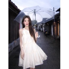 批发法式<b class='q'>甜美</b>无袖挂脖连衣裙仙女显瘦气质小个子a字公主娃娃短裙夏季