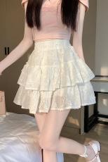 时尚大码胖MM白色蓬蓬裙高腰蛋糕裙半身裙女夏季新款显瘦a字短裙
