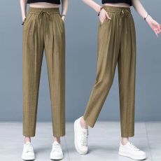 批发官图冰丝裤子女2026夏季新款薄款直筒裤爆款<b class='q'>哈伦裤</b>休闲裤九分裤子