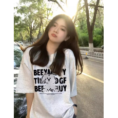 批发100%纯棉原版外贸夏装慵懒宽松字母卡通印花短袖<b class='q'>T</b><b class='q'>恤</b>韩系<b class='q'>原宿</b><b class='q'>上衣</b>