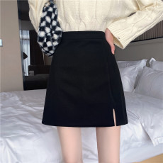 创峰咖色半身裙女夏季新款小个子短裙a字裙高腰显瘦遮胯包臀半裙