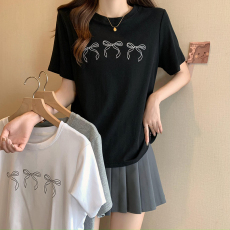 批发实拍<b class='q'>大码</b>女装<b class='q'>韩版</b>2026简约短袖圆领上衣女胖mm宽松百搭显瘦t恤夏