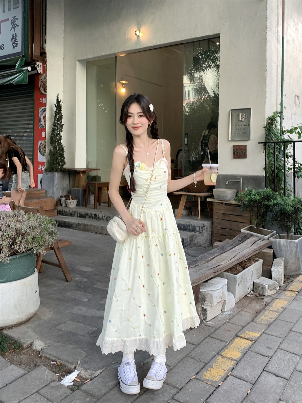 Real photos and real prices Summer letters Summer sweet first love gentle style slimming niche design dress suit