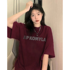 批发100%纯棉原版外贸夏装慵懒宽松字母卡通印花短袖<b class='q'>T</b><b class='q'>恤</b>韩系<b class='q'>原宿</b><b class='q'>上衣</b>