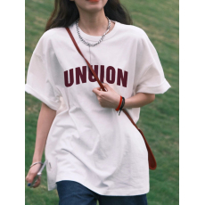 批发100%纯棉原版外贸夏装慵懒宽松字母卡通印花短袖<b class='q'>T</b><b class='q'>恤</b>韩系<b class='q'>原宿</b><b class='q'>上衣</b>