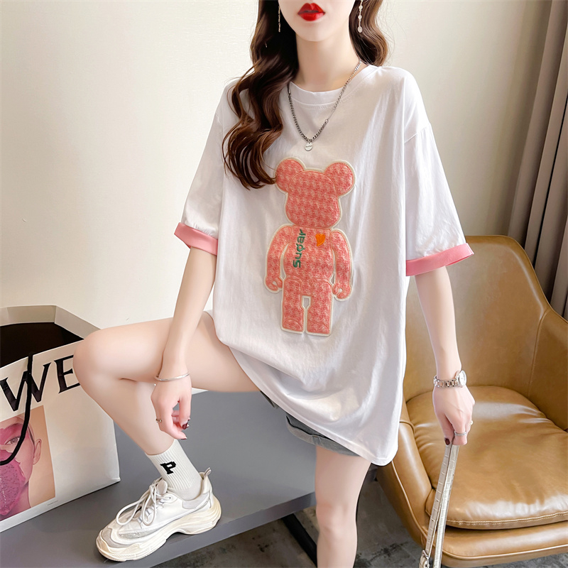 PF7384#夏季韩版新款宽松打底衫短袖T恤女