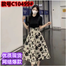 批发中式女装中国风连衣裙夏季2024年新款高级感小众设计赫本风小黑裙