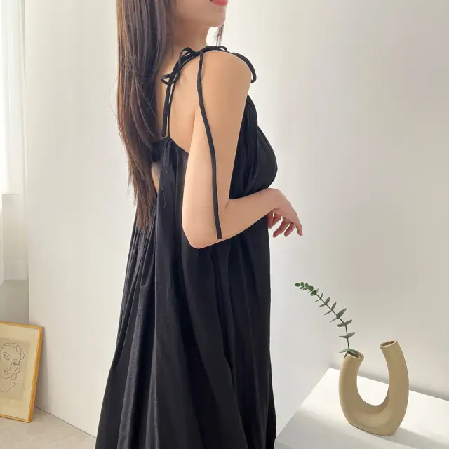 여성용 노스리브 슬리브리스 루즈 원피스 상세 이미지 29