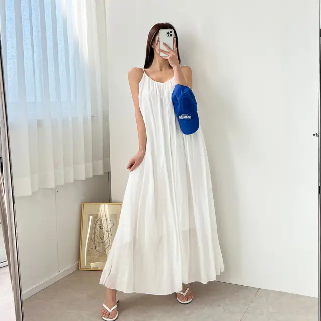 여성용 노스리브 슬리브리스 루즈 원피스 상세 이미지 40