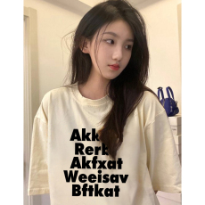 批发100%纯棉原版外贸夏装慵懒宽松字母卡通印花短袖<b class='q'>T</b><b class='q'>恤</b>韩系<b class='q'>原宿</b><b class='q'>上衣</b>