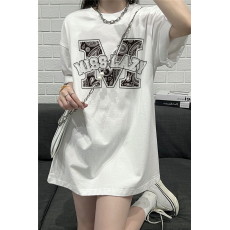 批发100%纯棉原版外贸夏装慵懒宽松字母卡通印花短袖<b class='q'>T</b><b class='q'>恤</b>韩系<b class='q'>原宿</b><b class='q'>上衣</b>