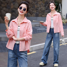 批发2026春夏季薄款洗水棉衬衫女短款小个子糖果色宽松防晒衬衣外套