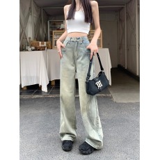 实拍复古蓝阔腿牛仔裤女2026年新款高腰显瘦垂感宽松直筒裤子