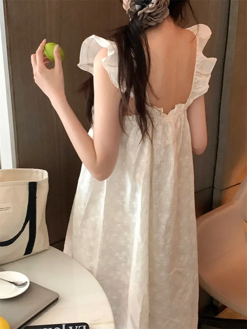 복고 스타일 V라인 브라 패드 탑 배기 홈웨어 상세 이미지 9
