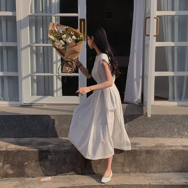 시원한 스타일의 무소매 원피스 상세 이미지 18