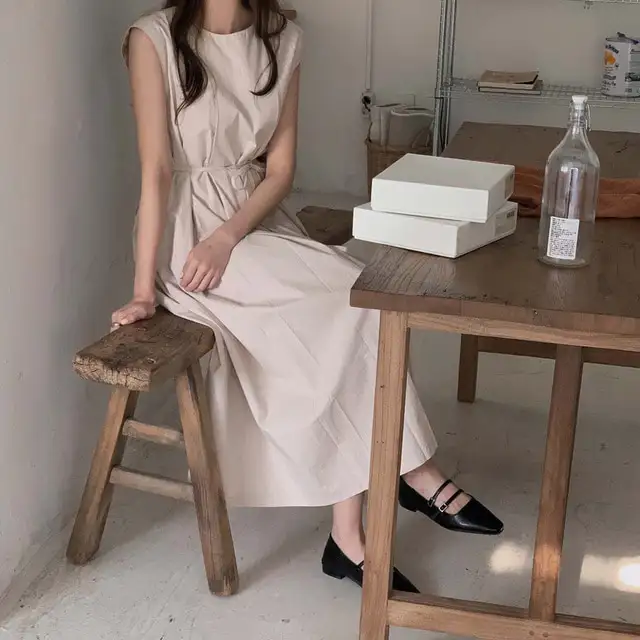 시원한 스타일의 무소매 원피스 상세 이미지 45