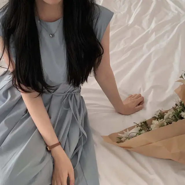 시원한 스타일의 무소매 원피스 상세 이미지 87