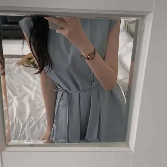 시원한 스타일의 무소매 원피스 상세 이미지 95