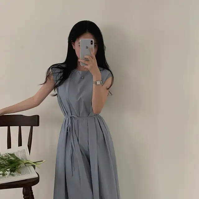 시원한 스타일의 무소매 원피스 상세 이미지 96