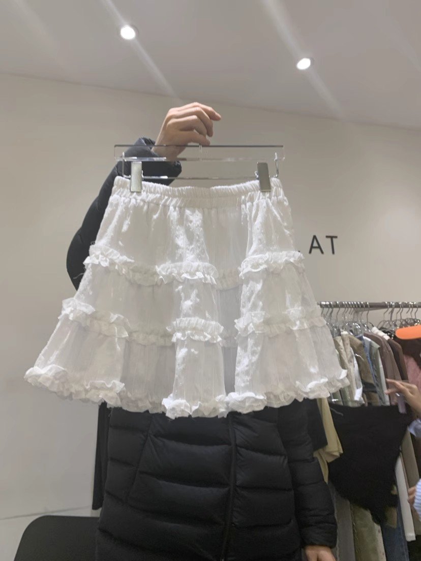 언제? 계절 뜨거운 판매 장기 동대문 품격 다용도 허리밴드 주름 레이스 반신 스커트 한 마디 미니 스커트