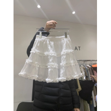 批发当季热销长期；东大门气质百搭松紧腰褶皱花边半身裙A字<b class='q'>短裙</b>