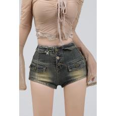 批发美式复古牛仔超短裤女a字弹力包臀裤子小个子性感辣妹热裤<b class='q'>牛仔裤</b>