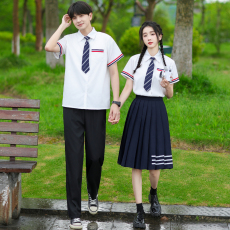 批发实拍情侣装学院班服衬衣毕业照学生JK套装