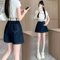 批发实拍2026夏款大码牛仔<b class='q'>短裙</b>裤胖MM休闲遮胯A字裙女短裤百搭