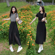 批发官图 女士新款连衣裙时尚套装2026夏季高级<b class='q'>短裙</b>+网纱半身裙两件套