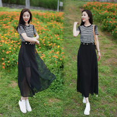 批发官图 女士新款连衣裙时尚套装2026夏季高级<b class='q'>短裙</b>+网纱半身裙两件套