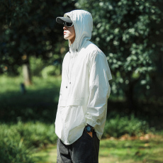 批发实拍<b class='q'>夏</b>季新款纳米皱UPF50+防晒衣户外防紫外线冰丝透气情侣防晒服