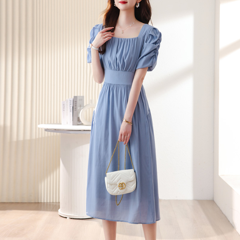 PF7558#夏季新款时尚洋气减龄显瘦法式收腰连衣裙气质优雅通勤裙子