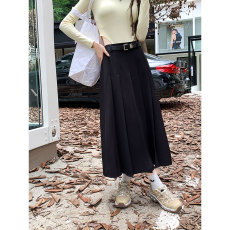 批发创峰TR斜纹面料大码夏季新款小个子遮肉显瘦百搭高腰a<b class='q'>字</b><b class='q'>半身裙</b>女