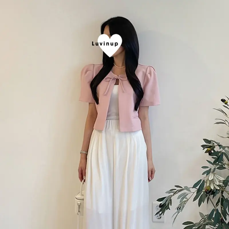 퍼프소매 끈 디테일 가디건 상세 이미지 11